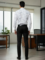 Men’s White Printed Formal Shirt – Modern Office Wear Set