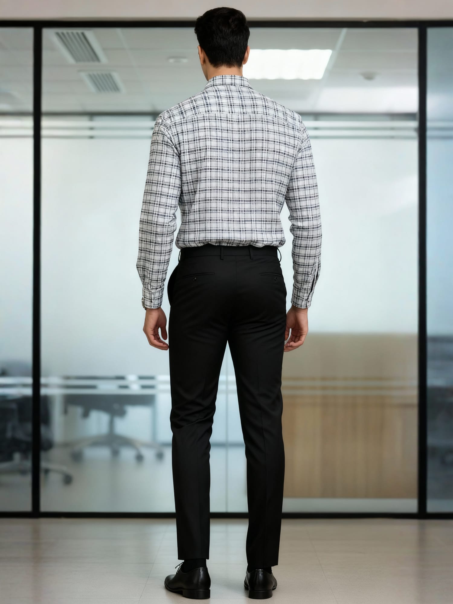 Men’s Classic Checker-ed Formal Shirt – Office Wear Set