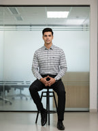 Men’s Classic Checker-ed Formal Shirt – Office Wear Set