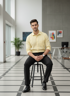 Men’s Light Yellow Formal Shirt – Sophisticated Office Wear