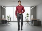 Men’s Maroon Formal Shirt – Classic Business Look