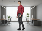 Men’s Maroon Formal Shirt – Classic Business Look