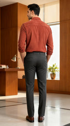 Men’s Rust Red Formal Shirt – Elegant Office Look