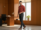 Men’s Rust Red Formal Shirt – Elegant Office Look