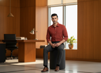 Men’s Rust Red Formal Shirt – Elegant Office Look