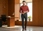 Men’s Rust Red Formal Shirt – Elegant Office Look