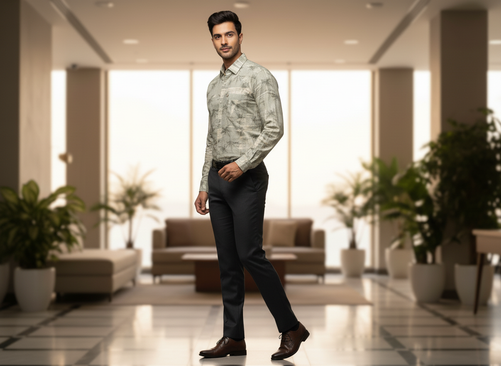 Men’s Printed Formal Shirt | Stylish Office & Casual Wear Set