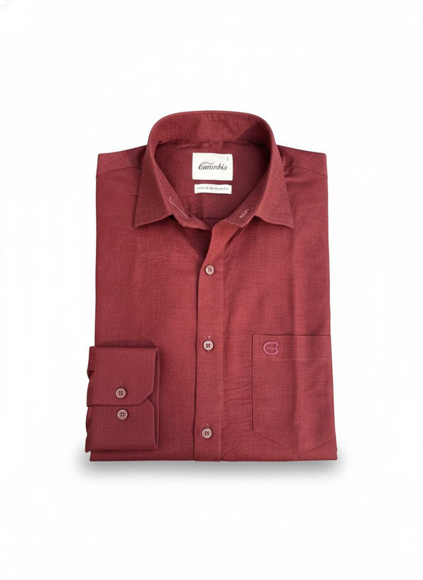 Men’s Maroon Formal Shirt – Classic Business Look