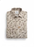 Men’s Beige Printed Formal Shirt – Stylish Office Wear Set