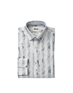 Men’s White Printed Formal Shirt – Modern Office Wear Set
