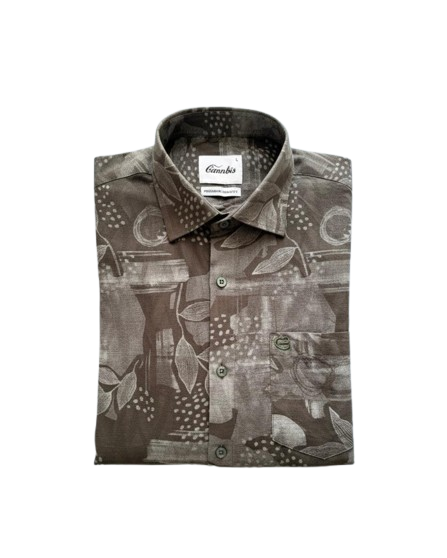 Men’s Brown Printed Formal Shirt – Stylish Office & Business Wear Set