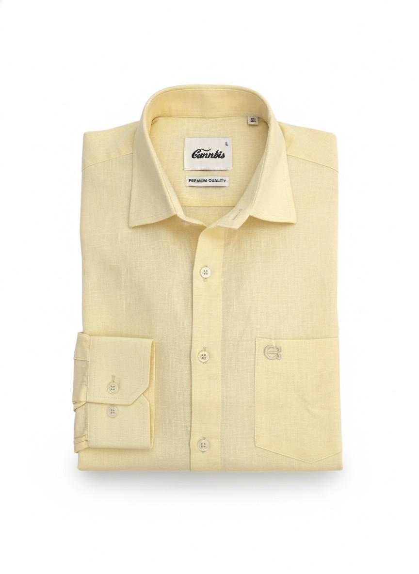 Men’s Light Yellow Formal Shirt – Sophisticated Office Wear