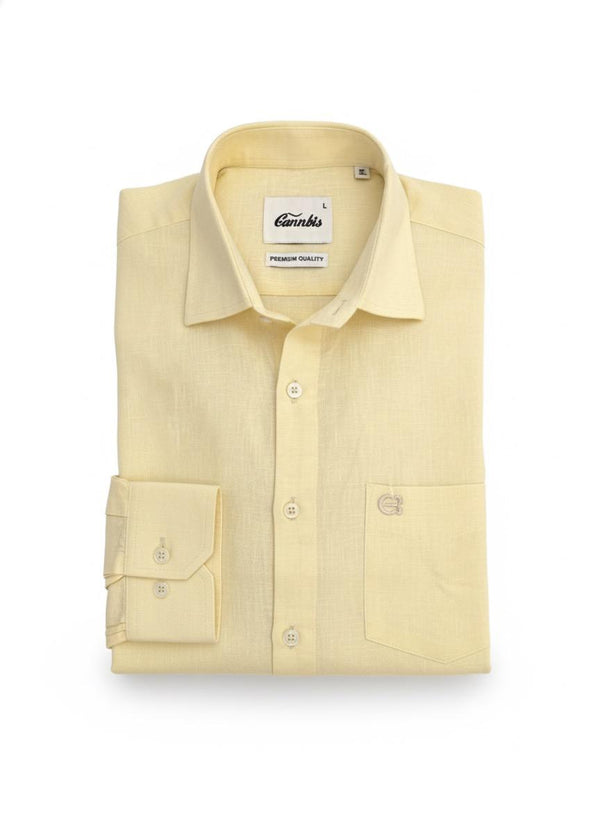 Men’s Light Yellow Formal Shirt – Sophisticated Office Wear
